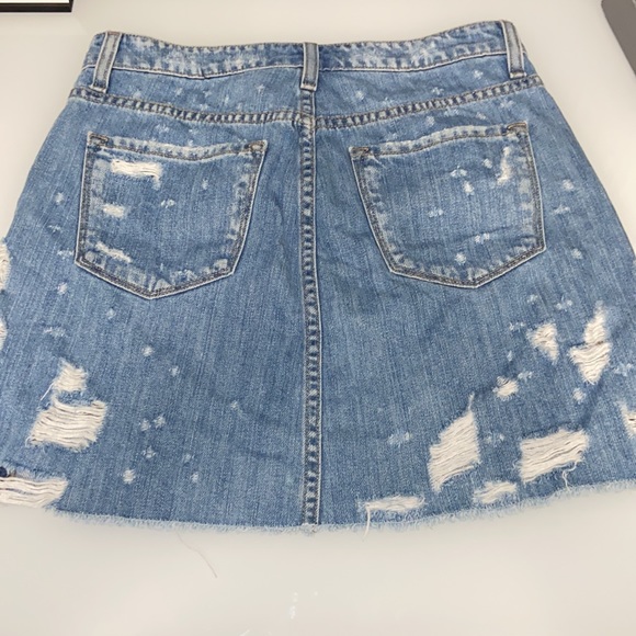Flying Monkey Distressed Denim Mini Skirt - Picture 5 of 9